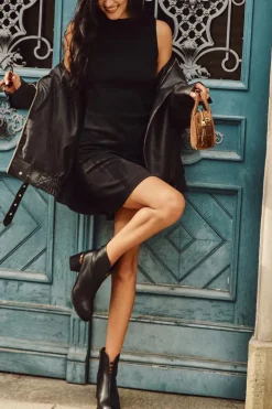 Damskie Buty damskie Vinceza Skórzane Botki Damskie Na Słupku Vinceza 66811 Czarne