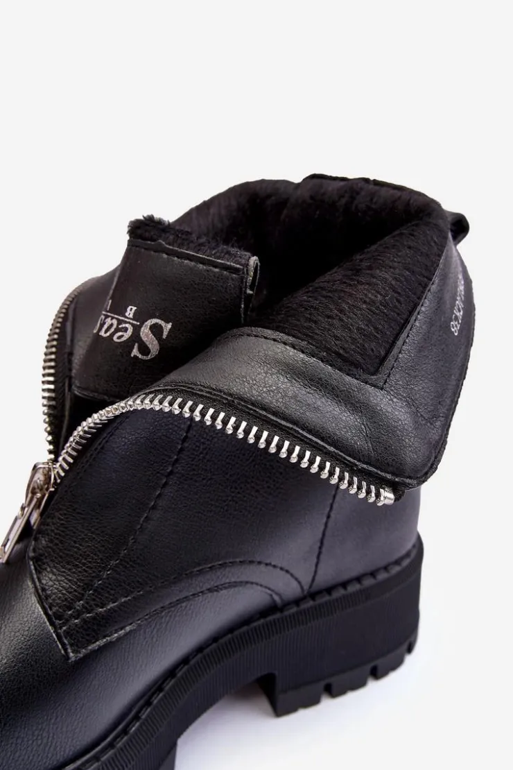 Boto Czarne Botki|Brązowe I Beżowe Botki*Skórzane Botki Na Płaskim Obcasie Z Suwakiem Czarne Vimal