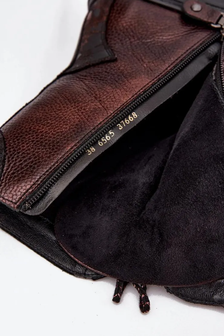 Outlet Maciejka Skórzane Botki Na Platformie Ocieplane 06565-02 Brązowo-Złote Brązowy