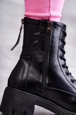 New Buty damskie Vinceza Skórzane Botki Na Suwak Czarne Tonje