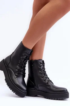 Boto Botki Sznurowane|Brązowe I Beżowe Botki*Skórzane Botki Workery Czarne Teflorna