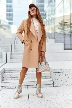 New Maciejka Skórzane Botki Workery Beżowe 05219-04