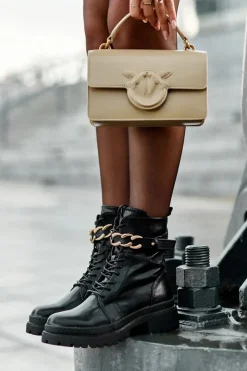 Boto Czarne Botki|Botki Płaskie*Skórzane Botki Workery Z Ozdobnym Paskiem Czarne Enili