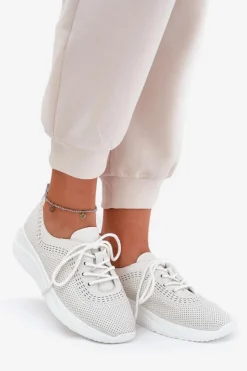 Buty damskie Vinceza Sneakersy Damskie*Skórzane Buty Sportowe Damskie Vinceza 41472 Białe