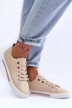 Evento Buty Sportowe Na Platformie|Sneakersy Damskie*Skórzane Buty Sportowe Damskie Beżowe Mossaia Beżowy