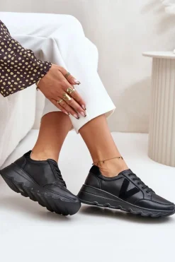 Damskie Buty damskie Vinceza Skórzane Buty Sportowe Damskie Vinceza 7918 Czarne