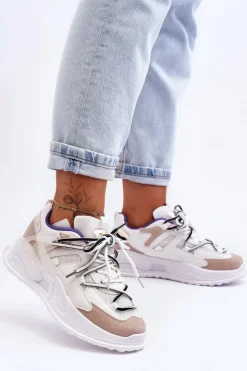 Damskie Boto Skórzane Buty Sportowe Na Platformie Białe Sifel