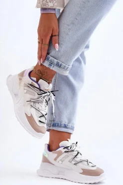 Damskie Boto Skórzane Buty Sportowe Na Platformie Białe Sifel