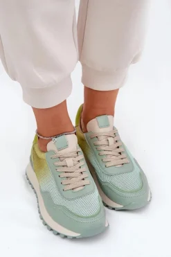 Damskie Buty damskie Vinceza Skórzane Buty Sportowe Z Siateczką Damskie Vinceza 66775 Zielone