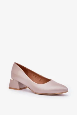 Best Boto Skórzane Czółenka Lewski 3118 Ciemnobeżowe Beżowy