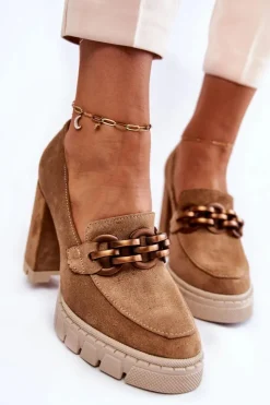 Boto Czółenka Na Platformie|Czółenka Na Słupku*Skórzane Czółenka Na Platformie I Słupku Lewski Shoes 3197 Beżowe