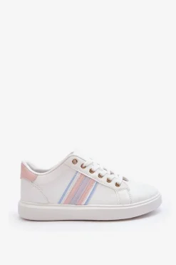 Hot Boto Skórzane Damskie Buty Sportowe Biało-Różowe Rilee