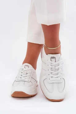 Daniel Lopez Just Dare Buty Sportowe Na Platformie|Sneakersy Damskie*Skórzane Damskie Buty Sportowe Sneakersy SS2D4042 Białe Biały