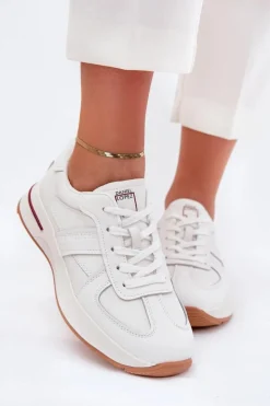 Daniel Lopez Just Dare Buty Sportowe Na Platformie|Sneakersy Damskie*Skórzane Damskie Buty Sportowe Sneakersy SS2D4042 Białe Biały