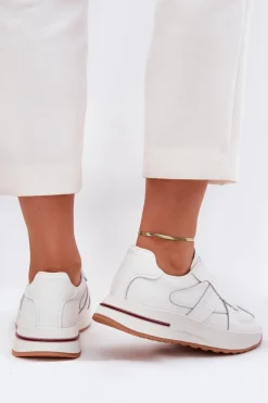 Daniel Lopez Just Dare Buty Sportowe Na Platformie|Sneakersy Damskie*Skórzane Damskie Buty Sportowe Sneakersy SS2D4042 Białe Biały