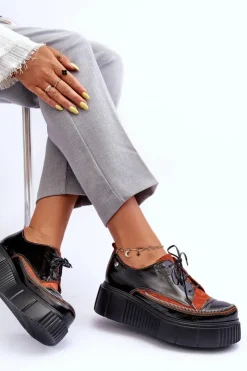 Maciejka Półbuty Skórzane*Skórzane Damskie Półbuty 50740-18 Czarne