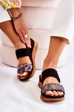 Maciejka Skórzane Damskie Sandały 04142-20 Czarne