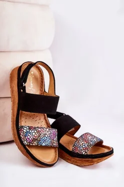 Maciejka Skórzane Damskie Sandały 04142-20 Czarne