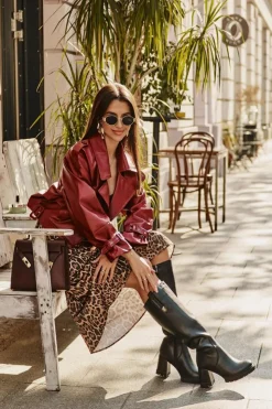 Damskie buty S.Barski Kozaki Ocieplane|Kozaki Na Słupku*Skórzane Eleganckie Kozaki Do Kolana Na Obcasie Słupku Ocieplane D&A CR42-118 Czarne