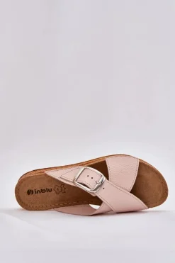 Damskie INBLU Skórzane Klapki Damskie Z Klamrą VO0004GU Różowe