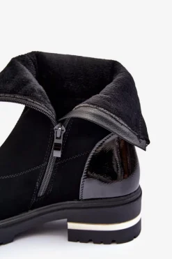 Boto Czarne Botki|Botki Płaskie*Skórzane Klasyczne Botki Na Płaskim Obcasie Czarne Shendete Czarny