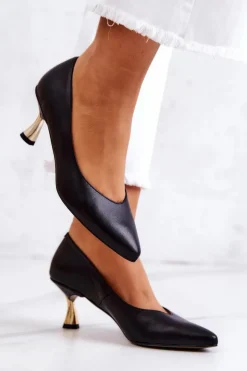 Boto Czółenka Klasyczne*Skórzane Klasyczne Czółenka Czarne Courteney