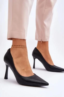Buty damskie Vinceza Czółenka Klasyczne*Skórzane Klasyczne Szpilki Czarne Kelsey