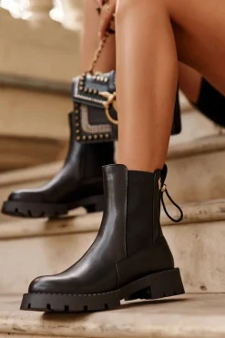 Online Boto Skórzane Klasyczne Sztyblety Botki Damskie Czarne Harleia