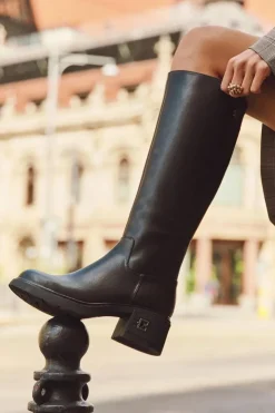 Online Buty damskie Vinceza Skórzane Kozaki Damskie Na Niskim Obcasie Ocieplane Vinceza 66823 Czarne