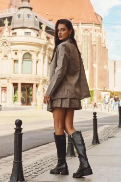 Online Buty damskie Vinceza Skórzane Kozaki Damskie Na Niskim Obcasie Ocieplane Vinceza 66823 Czarne