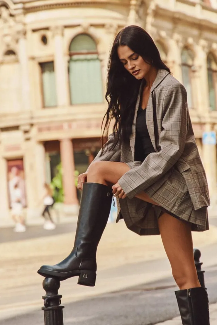 Online Buty damskie Vinceza Skórzane Kozaki Damskie Na Niskim Obcasie Ocieplane Vinceza 66823 Czarne