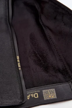 Damskie Damskie buty S.Barski Skórzane Kozaki Damskie Na Płaskim Obcasie Ocieplane D&A JC52-837 Czarne