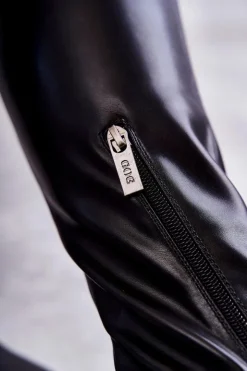 GOE Kozaki Za Kolano|Kozaki Płaskie*Skórzane Kozaki Za Kolano KK2N4024 Czarne