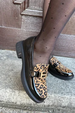 Buty damskie Vinceza Skórzane Lakierowane Mokasyny Panterka Vinceza 66790 Czarne