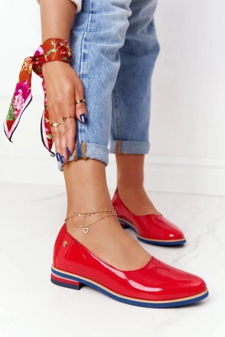 Maciejka Półbuty Lakierowane|Półbuty Skórzane*Skórzane Lakierowane Półbuty 05035-08 Czerwone