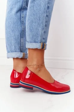 Maciejka Półbuty Lakierowane|Półbuty Skórzane*Skórzane Lakierowane Półbuty 05035-08 Czerwone