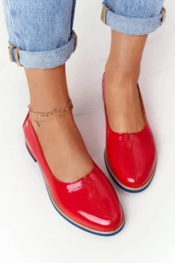 Maciejka Półbuty Lakierowane|Półbuty Skórzane*Skórzane Lakierowane Półbuty 05035-08 Czerwone