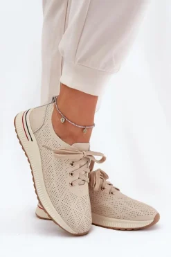 Damskie Artiker Skórzane Lekkie Półbuty Damskie 54C1759 Beżowe