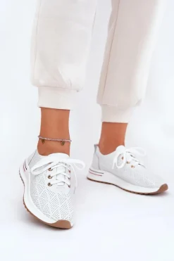 Artiker Buty Sportowe Na Platformie|Półbuty Skórzane*Skórzane Lekkie Półbuty Damskie 54C1758 Białe Biały