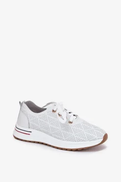 Artiker Buty Sportowe Na Platformie|Półbuty Skórzane*Skórzane Lekkie Półbuty Damskie 54C1758 Białe Biały