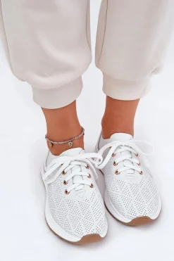 Artiker Buty Sportowe Na Platformie|Półbuty Skórzane*Skórzane Lekkie Półbuty Damskie 54C1758 Białe Biały