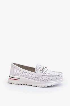 Buty damskie Vinceza Skórzane Mokasyny Damskie Białe Veridinna