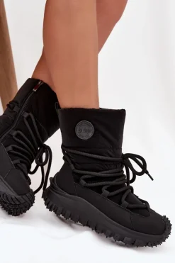 Hot Lee Cooper Skórzane Śniegowce Na Platformie LCJ-25-12-3660 Czarne Czarny