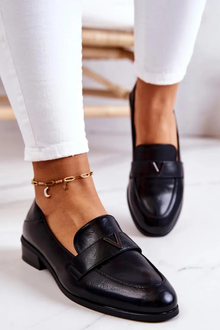 Clearance Buty damskie Vinceza Skórzane Półbuty Czarne Sherilyn