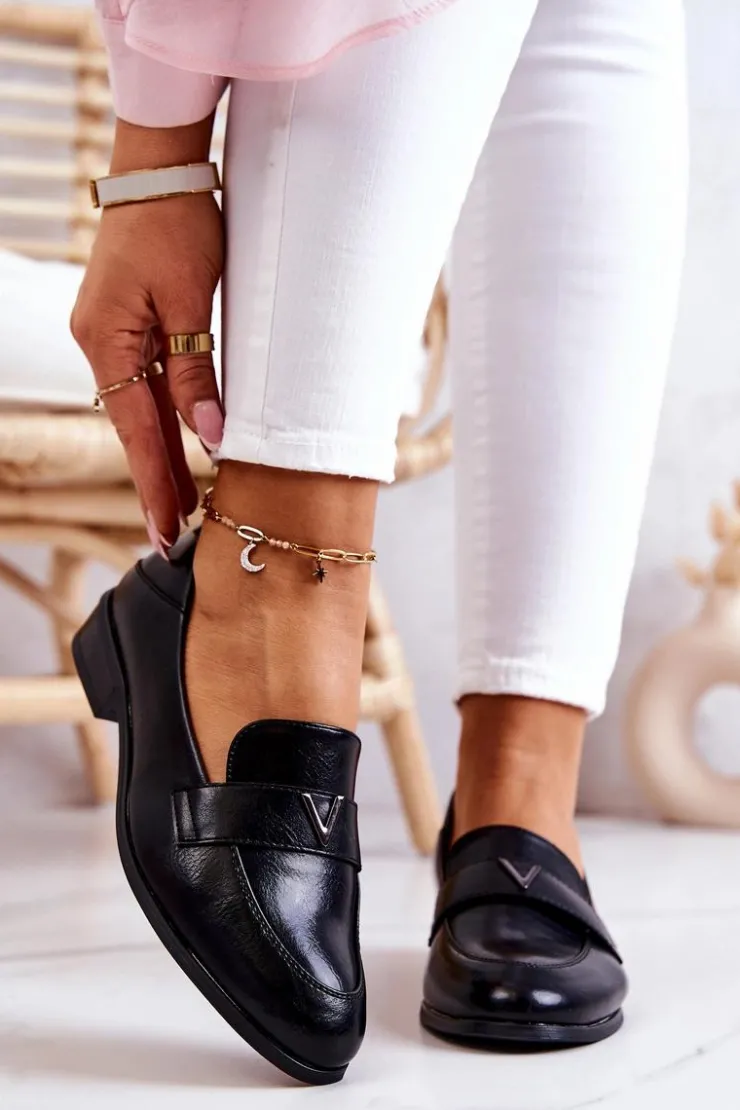 Clearance Buty damskie Vinceza Skórzane Półbuty Czarne Sherilyn