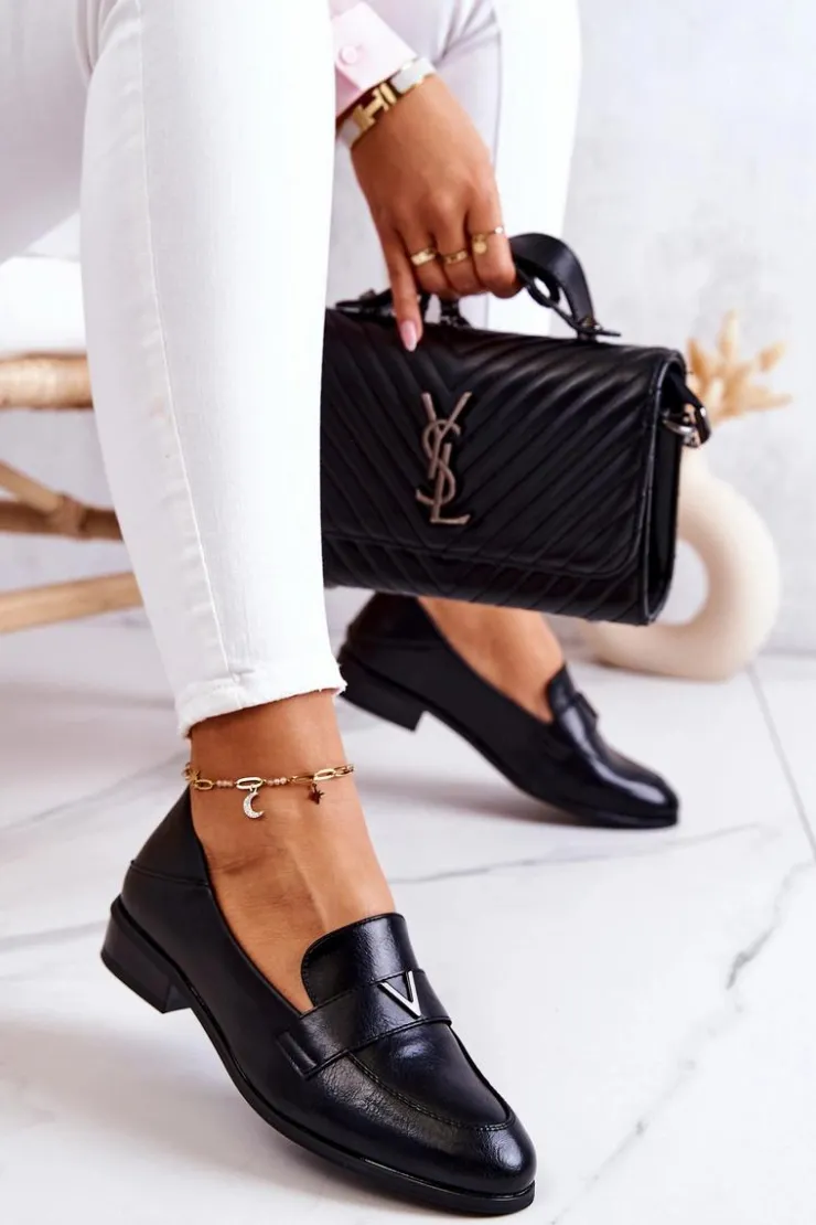 Clearance Buty damskie Vinceza Skórzane Półbuty Czarne Sherilyn