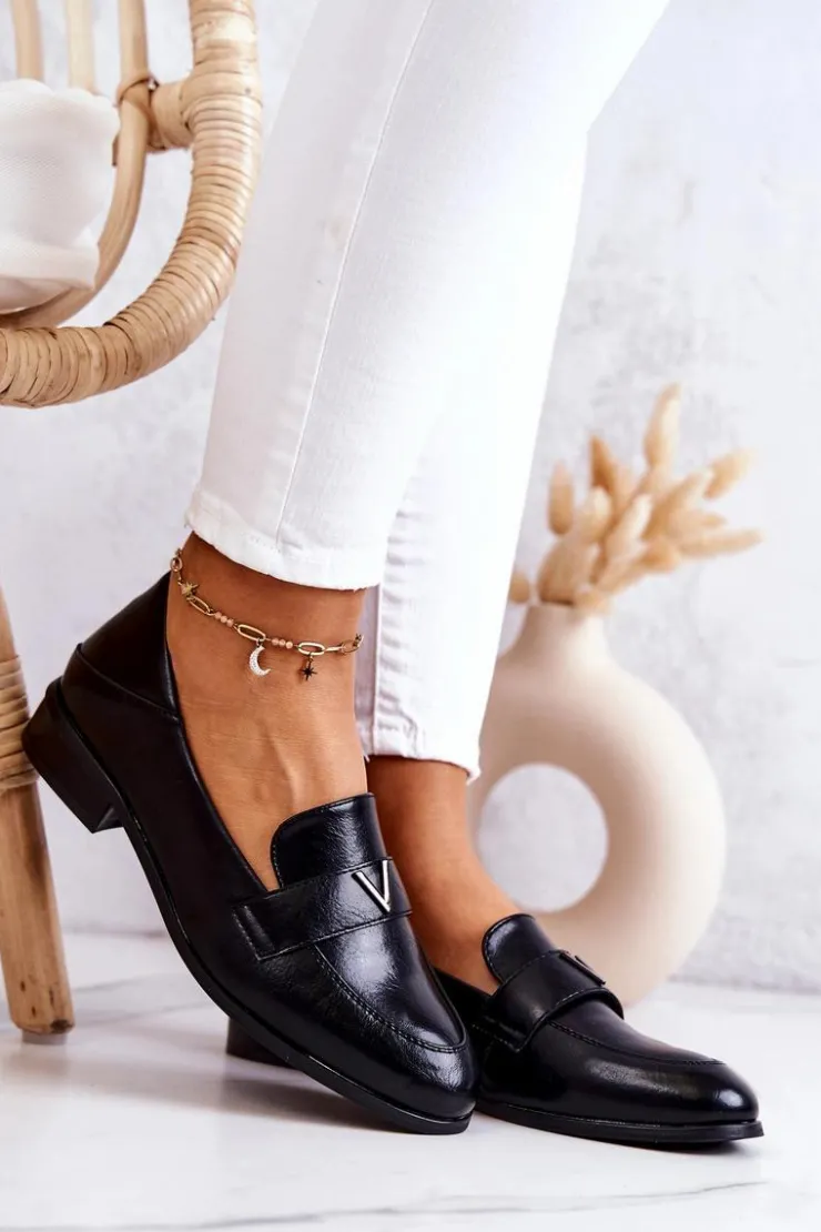 Clearance Buty damskie Vinceza Skórzane Półbuty Czarne Sherilyn