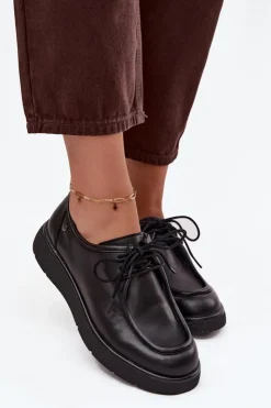 Damskie Maciejka Skórzane Półbuty Damskie K7189-01 Czarne