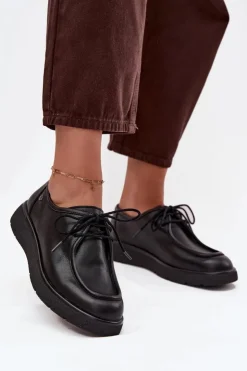 Damskie Maciejka Skórzane Półbuty Damskie K7189-01 Czarne