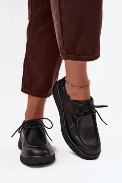 Damskie Maciejka Skórzane Półbuty Damskie K7189-01 Czarne